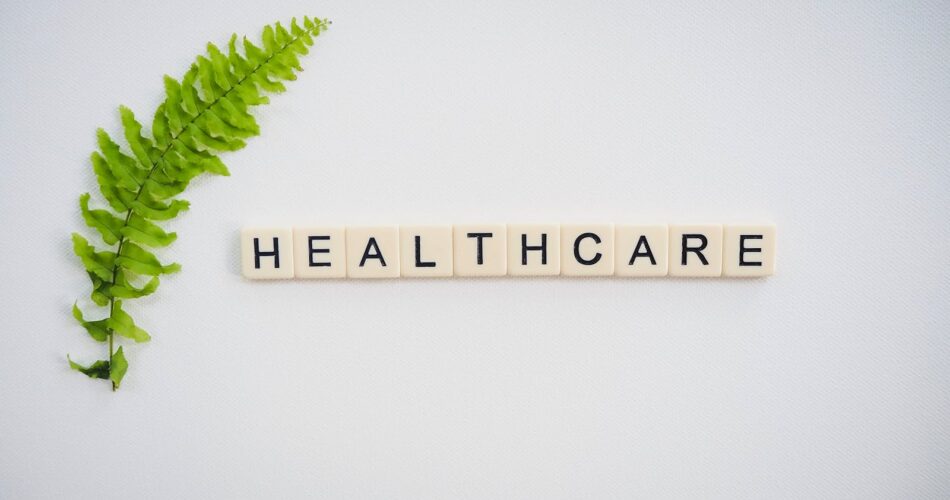 Healthcare Text Screenshot Near Green Fern Leaf